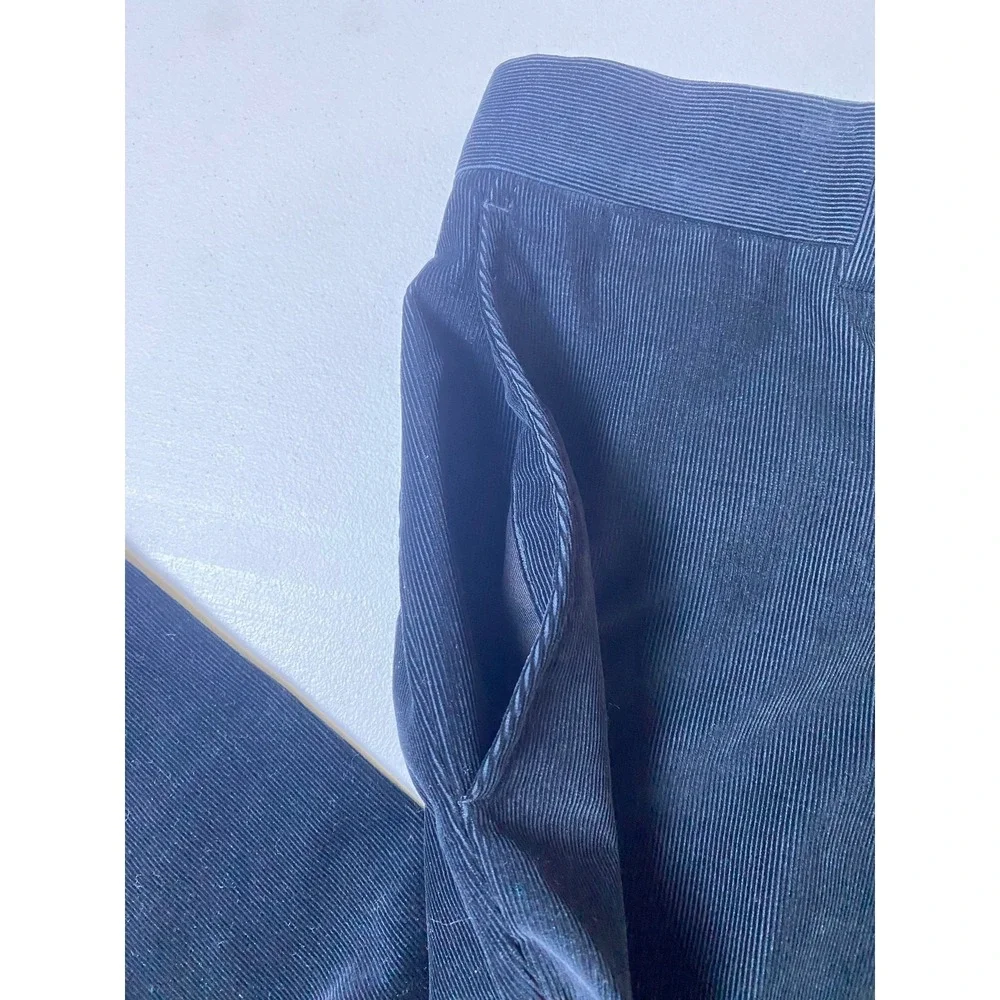 Gucci Men's 50R 34X32 Pinwale Fine Wale Corduroy Pants Flat Front Black